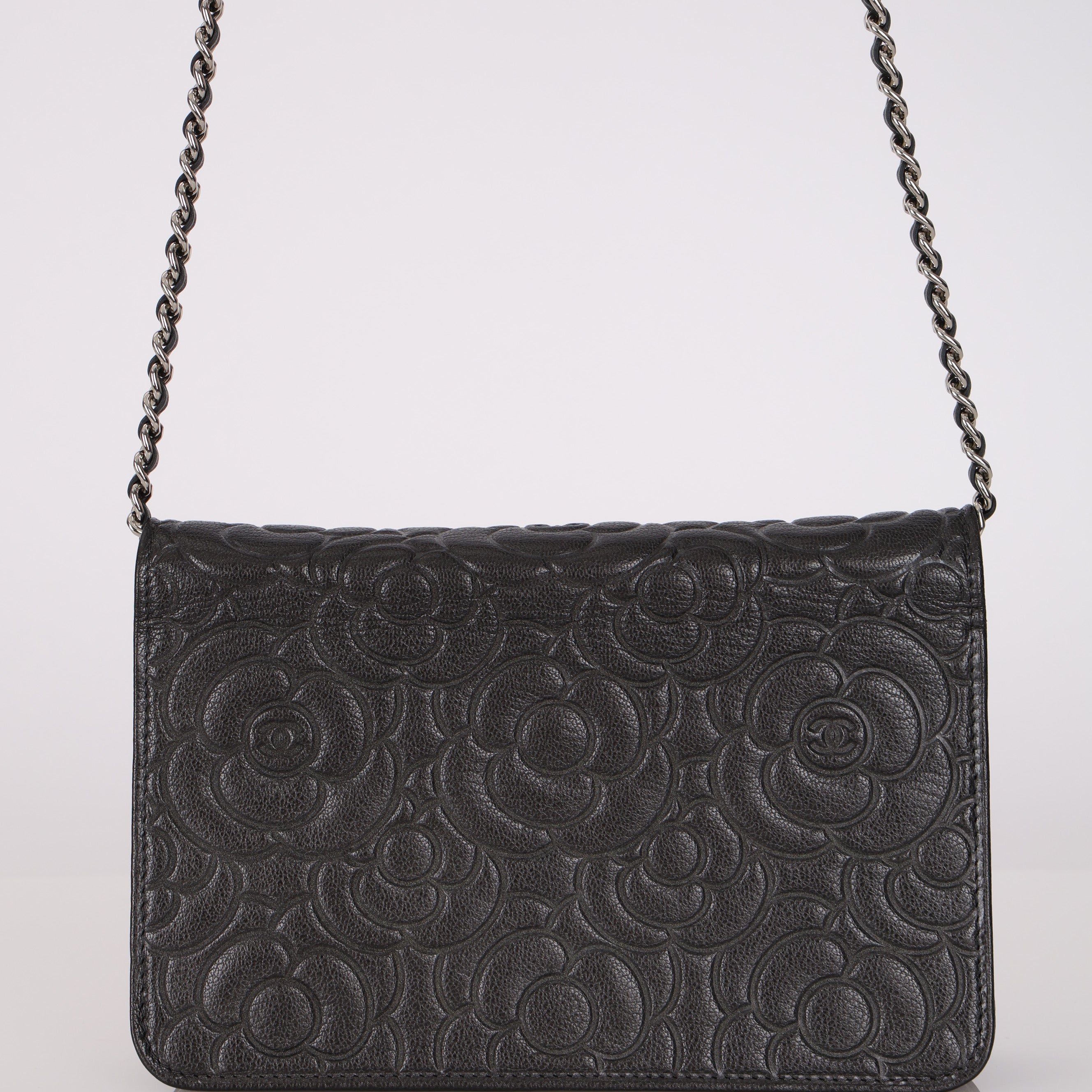Chanel 2019 Calfskin Camellia Wallet on Chain
