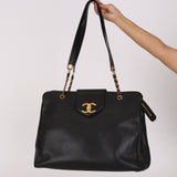 Chanel XL Supermodel Tote Black Caviar 1995 24K GP
