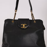 Chanel XL Supermodel Tote Black Caviar 1995 24K GP