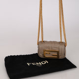 Fendi Beige Embossed Zucca Nano Baguette