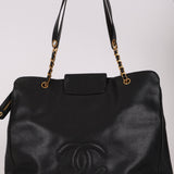 Chanel XL Supermodel Tote Black Caviar 1995 24K GP