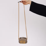 Fendi Beige Embossed Zucca Nano Baguette