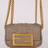 Fendi Beige Embossed Zucca Nano Baguette