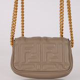 Fendi Beige Embossed Zucca Nano Baguette