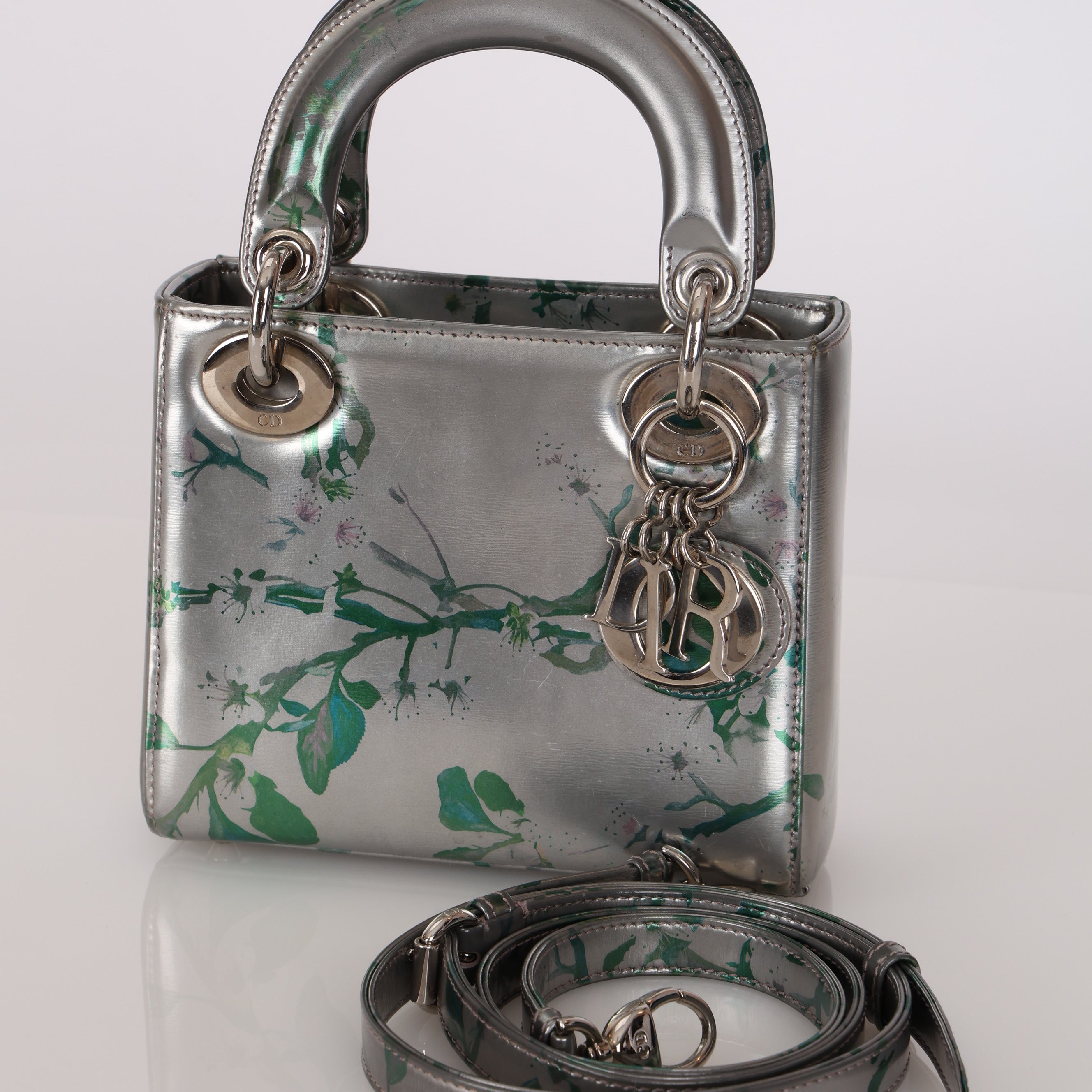 Limited Edition Dior 2015 Metallic Leaves Mini Lady Dior