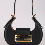 Fendi Black Leather Mini Croissant Bag