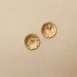 Chanel 1986 CC Oval Clip-On Earrings 24K GP