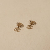 Chanel 2009 Champagne CC Drop Earrings