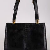 Fendi 1970s Black Lizard Frame Evening Bag
