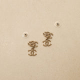 Chanel 2009 Champagne CC Drop Earrings