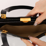 Fendi 1970s Black Lizard Frame Evening Bag