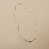 18K Yellow Gold Diamond and Emerald Branch Pendant Necklace