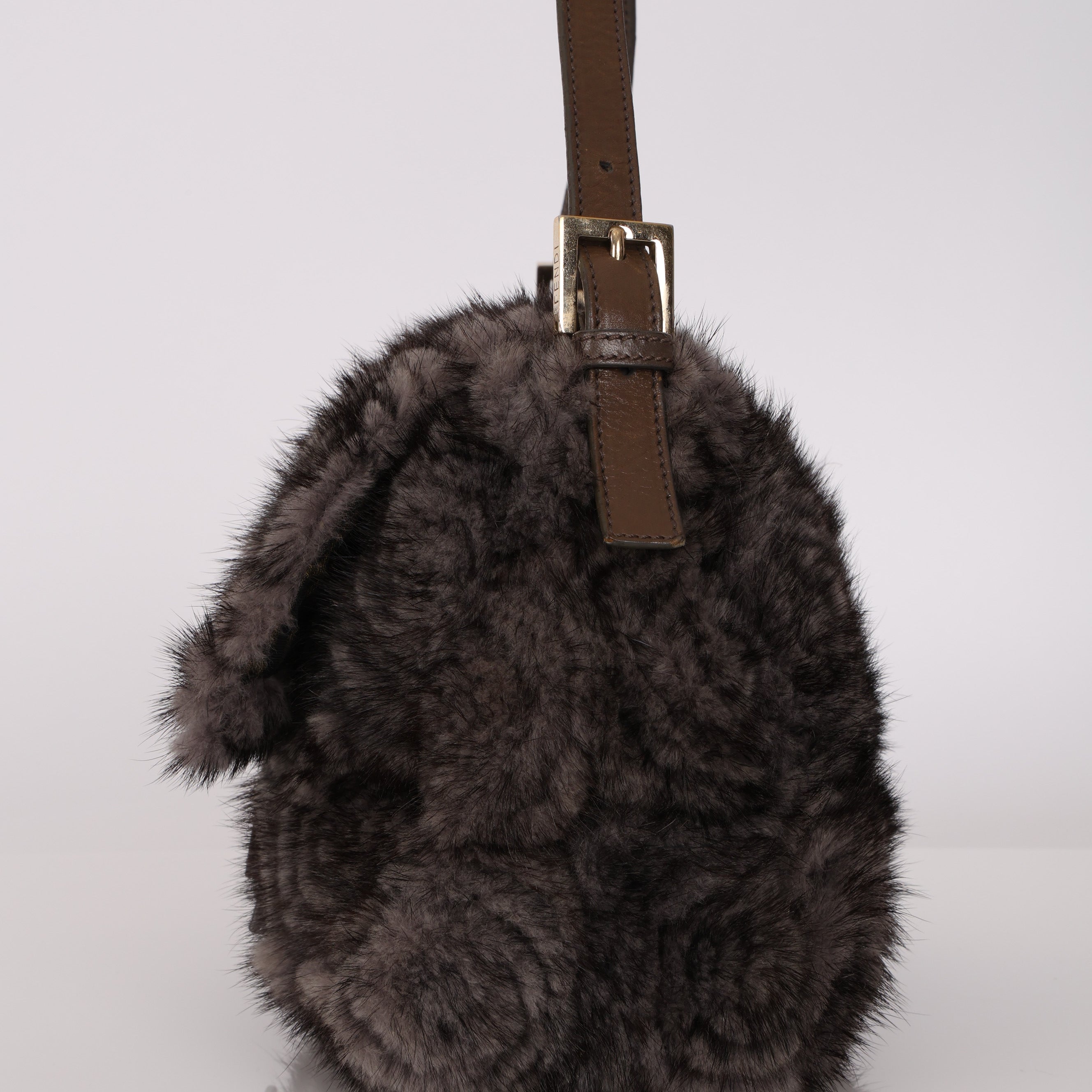 Rare Fendi Raccoon Fur Mama Baguette Bag