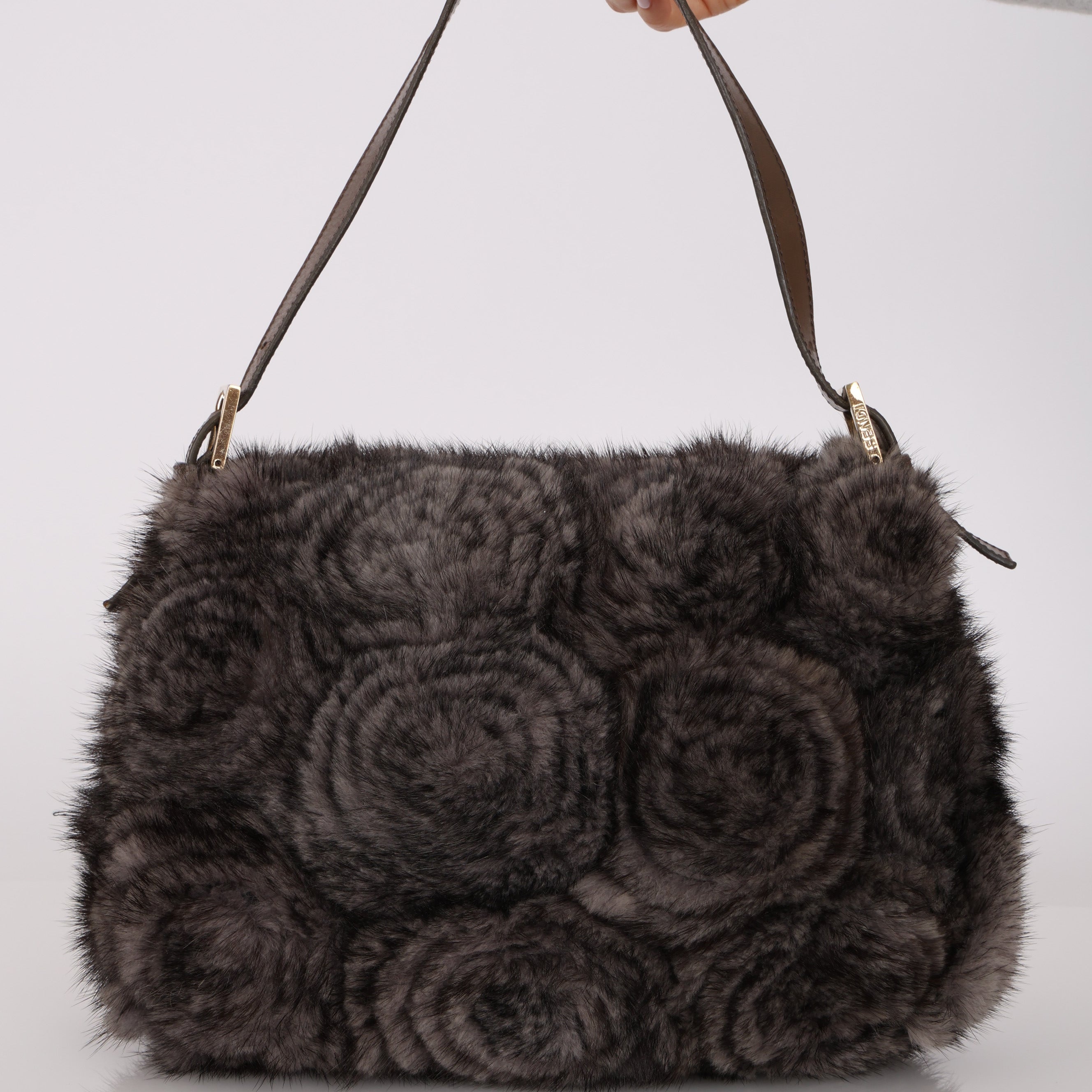 Rare Fendi Raccoon Fur Mama Baguette Bag