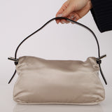 Fendi Dove Grey Satin Crystal Baguette