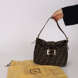 Fendi Zucca Double Flap Mini Mamma Bag GHW