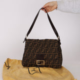 Fendi Zucca Canvas Mama Baguette Bag SHW
