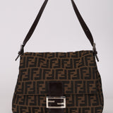 Fendi Zucca Canvas Mama Baguette Bag SHW