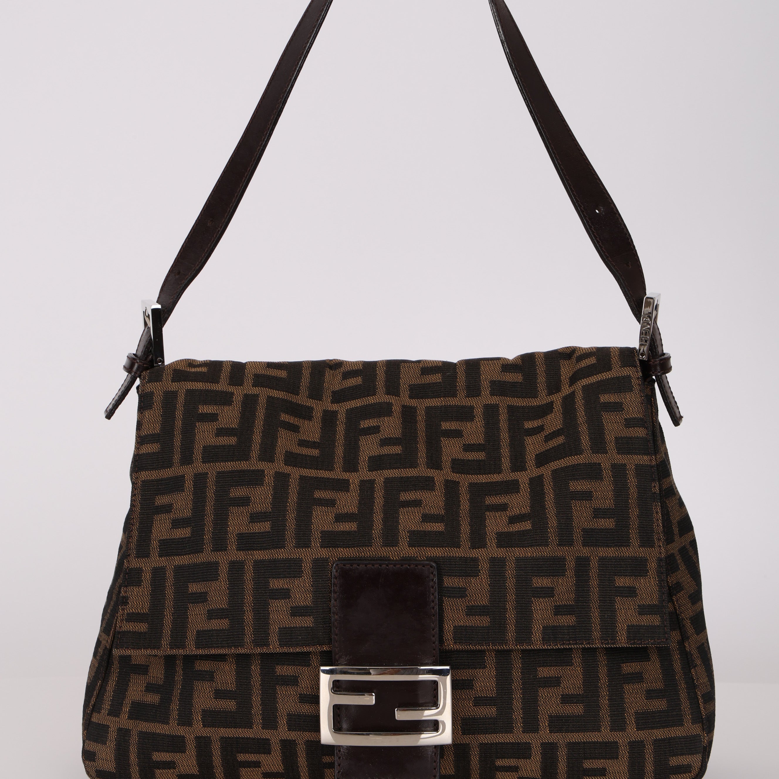 Fendi Zucca Canvas Mama Baguette Bag SHW