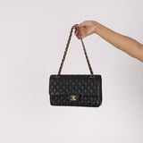 Chanel Medium Classic Double Flap Black Caviar 2004 24K GP