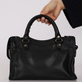 Rare Balenciaga 2016 Metal Plate Stud Mini City Bag