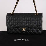Chanel Medium Classic Double Flap Black Caviar 2004 24K GP