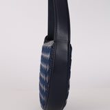 Limited Edition Bottega Veneta Blue Abyss Denim and Leather Intrecciato Mini Sunrise Shoulder Bag