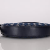 Limited Edition Bottega Veneta Blue Abyss Denim and Leather Intrecciato Mini Sunrise Shoulder Bag