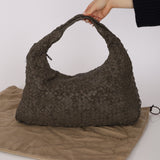 Bottega Veneta Moss Intrecciato Distressed Medium Hobo