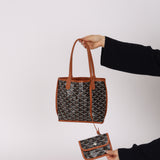 Goyard Black and Tan Mini Anjou Tote