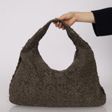 Bottega Veneta Moss Intrecciato Distressed Medium Hobo
