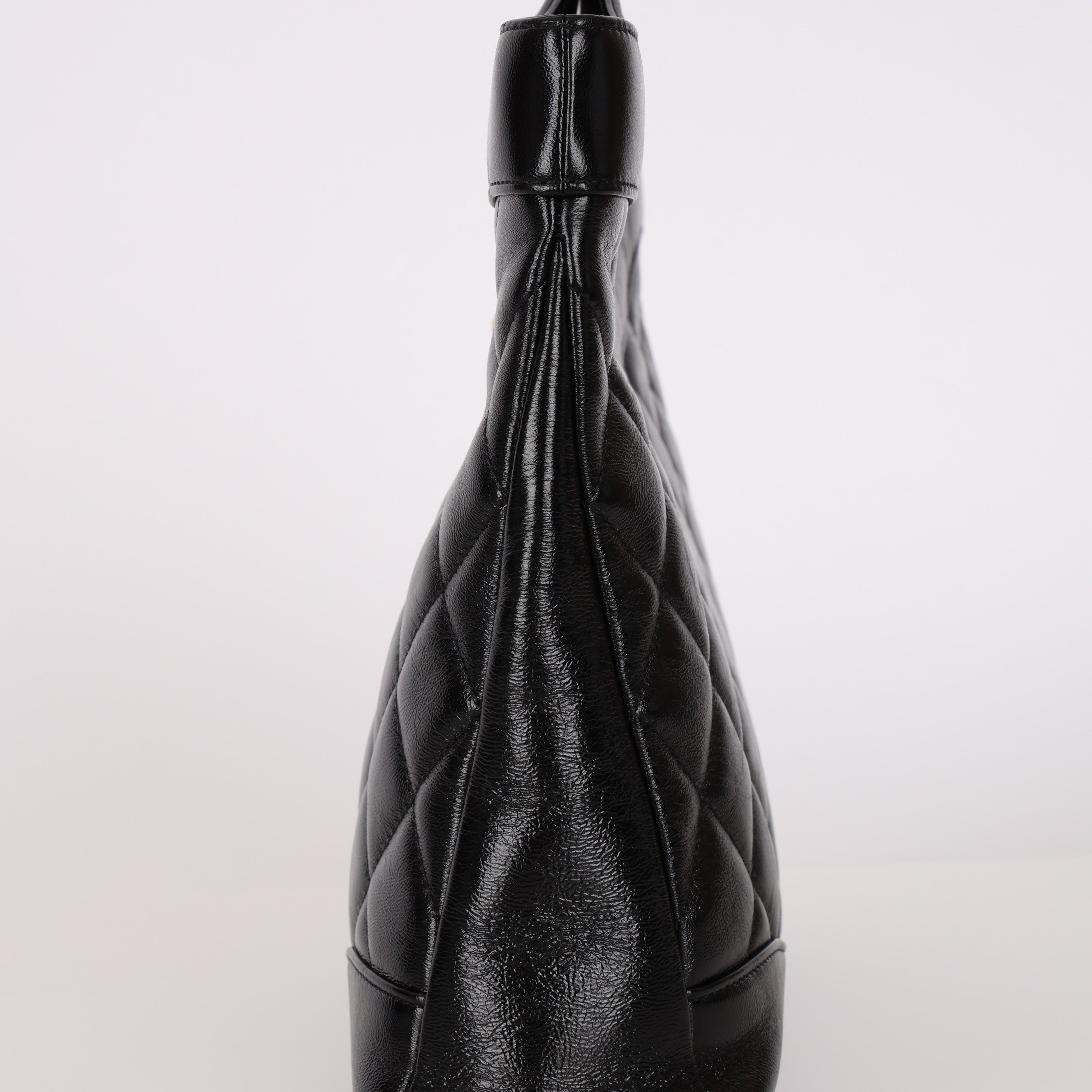 Chanel Mini 31 Shopping Bag Black Shiny Crinkled Calfskin 2024 GHW