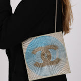 Limited Edition Chanel 1998 Silver Sequin & Nylon CC Tote