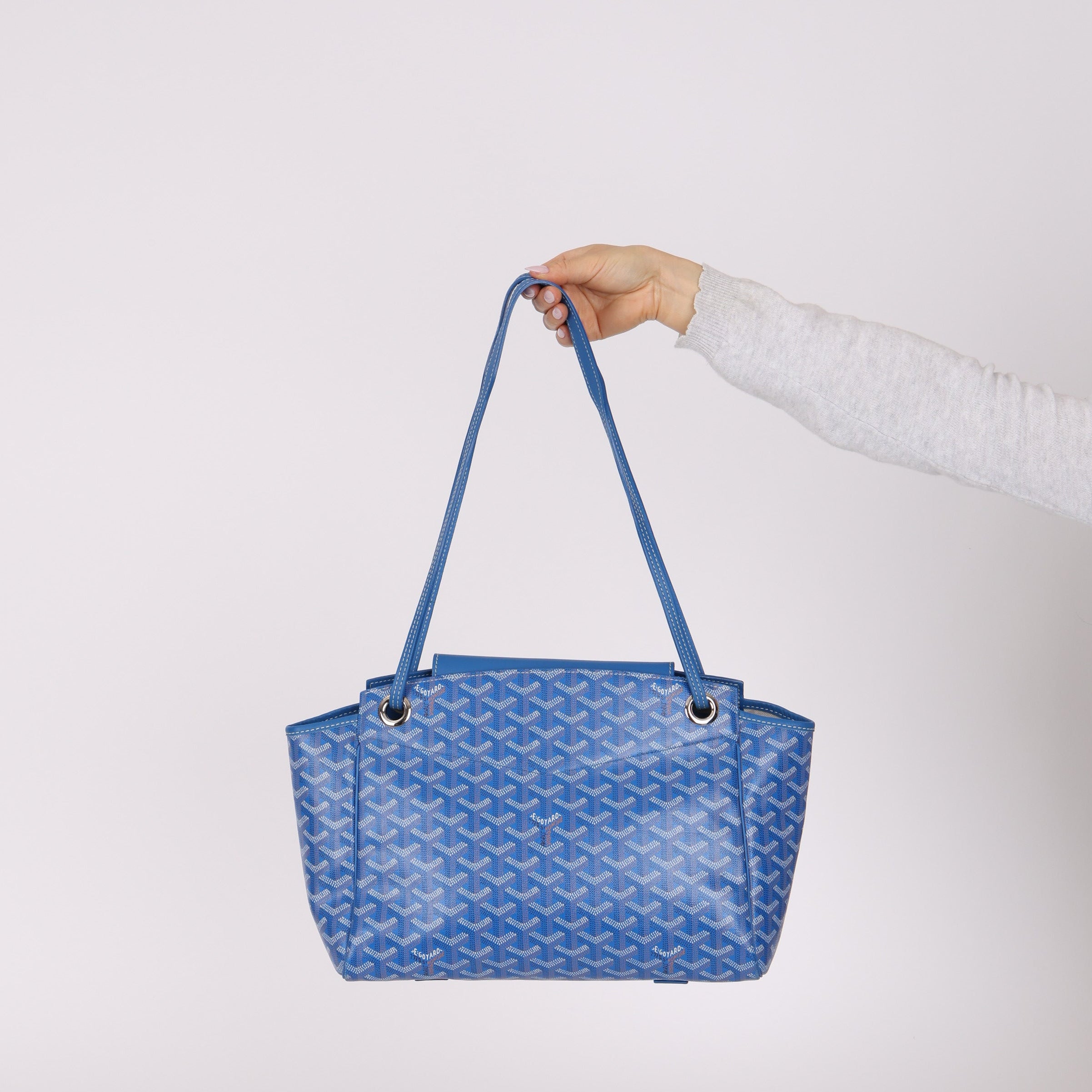 Goyard Sky Blue Goyardine Rouette PM