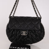 Chanel Medium Chain Around Shoulder Bag Black Lambskin 2016 SHW