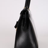 Hermès 1987 Noir Box Kelly 28 Sellier GHW
