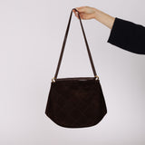 Bottega Veneta Chocolate Suede Maxi Intrecciato Shoulder Bag