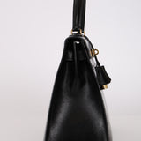 Hermès 1987 Noir Box Kelly 28 Sellier GHW