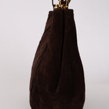 Bottega Veneta Chocolate Suede Maxi Intrecciato Shoulder Bag