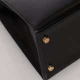 Hermès 1987 Noir Box Kelly 28 Sellier GHW