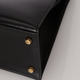 Hermès 1987 Noir Box Kelly 28 Sellier GHW