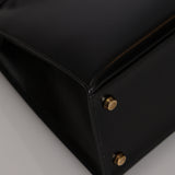 Hermès 1987 Noir Box Kelly 28 Sellier GHW