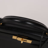 Hermès 1987 Noir Box Kelly 28 Sellier GHW
