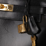 Hermès 1987 Noir Box Kelly 28 Sellier GHW