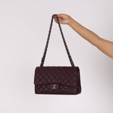 Chanel Jumbo Classic Double Flap Dark Purple Lambskin 2012 DSHW