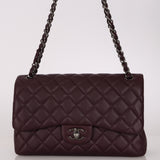 Chanel Jumbo Classic Double Flap Dark Purple Lambskin 2012 DSHW