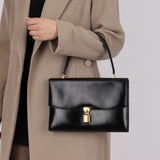 Ultra-Rare Hermès 1974 Noir Boxcalf Cadena Shoulder Bag GHW