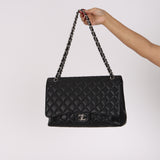 Chanel Maxi Single Flap Black Caviar 2012 SHW