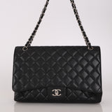 Chanel Maxi Single Flap Black Caviar 2012 SHW
