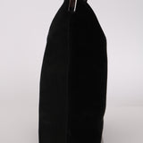 Gucci Black Suede Bamboo Top Handle Tote Bag